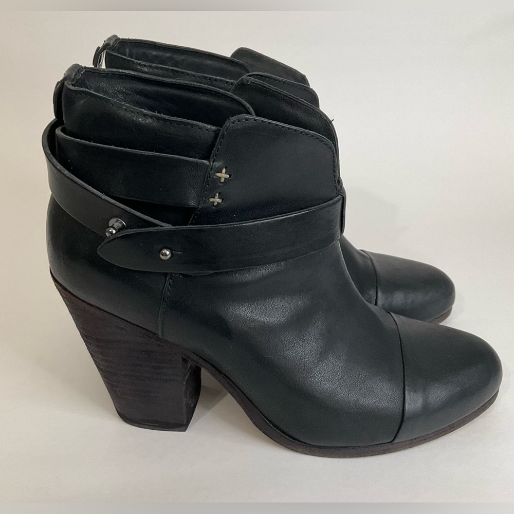 Rag & Bone Harrow Leather Booties Black